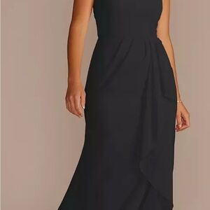 David’s Bridal High-Neck Chiffon Dress with Cascade
STYLE#F20014